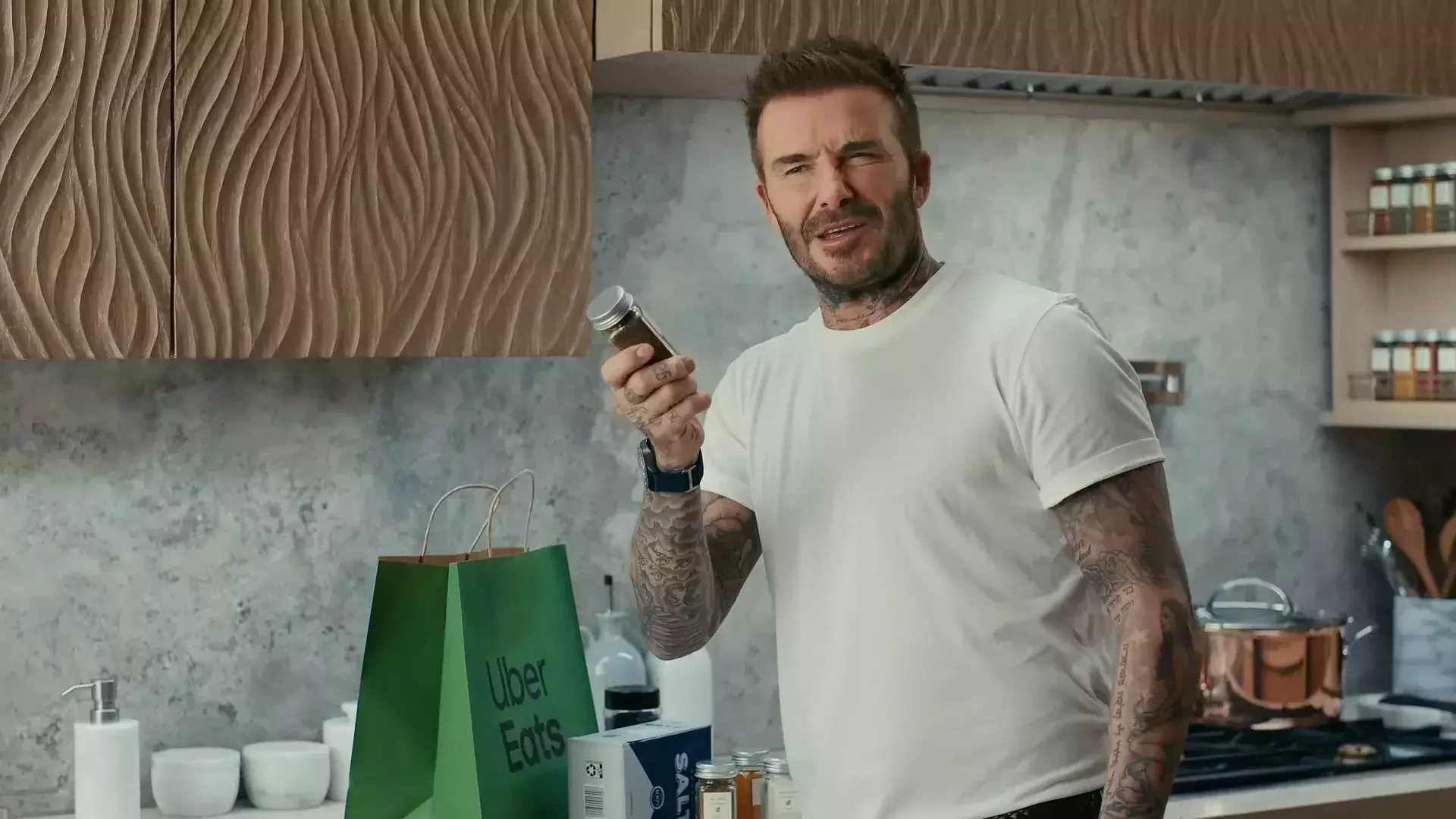 David Beckham w reklamie Uber Eats na Super Bowl
